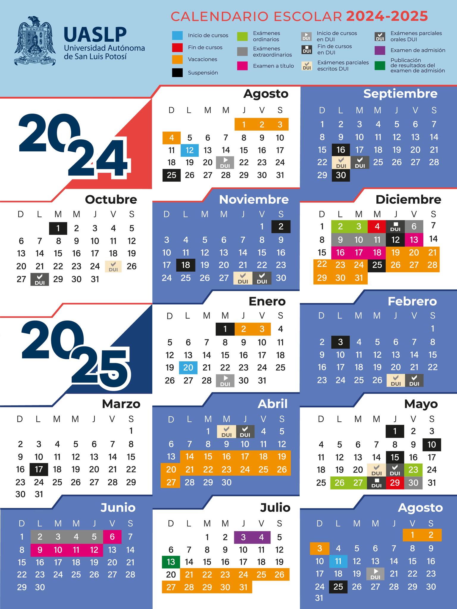 Calendario 2024-2025